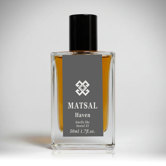 Best long-lasting perfume in Pakistan – Haven. Sandalwood, cardamom, iris, and leather.